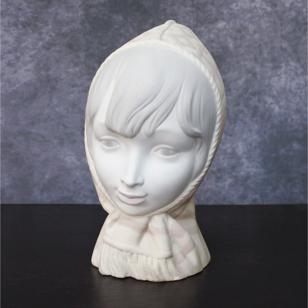 Rare Vintage 1960s Rosal Spain Lladro Girl Porcelain Bust Statue